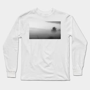 June mist at Clifton-Upon-Dunsmore in Black and white Long Sleeve T-Shirt
